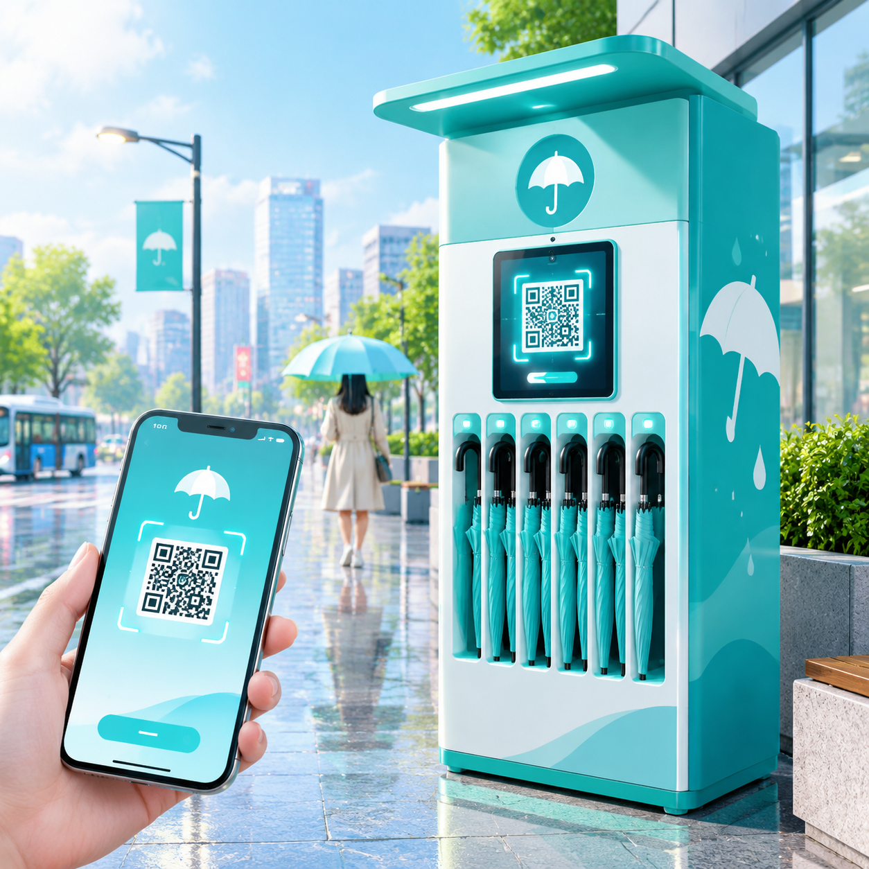 共享雨伞借还系统场景图